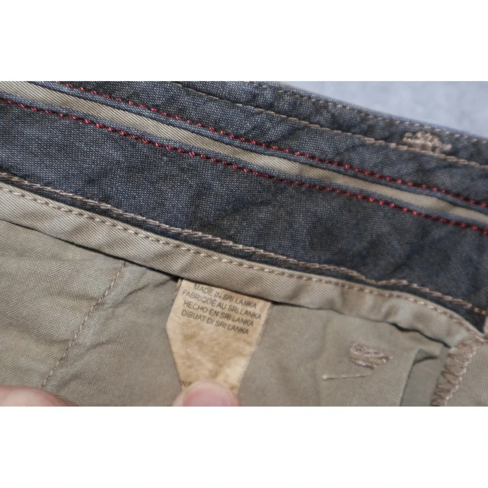 Lucky Brand Shorts Mens 30 Khaki Chino Flat Front Stretch Casual Tan **